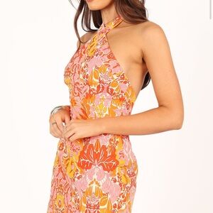 Petal & Pup Red and Orange Halter Sundress Cocktail